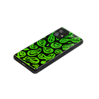acid smiles neon green back phone cover | glass case for nothing phone 1