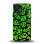acid smiles neon green back phone cover | glass case for nothing phone 2