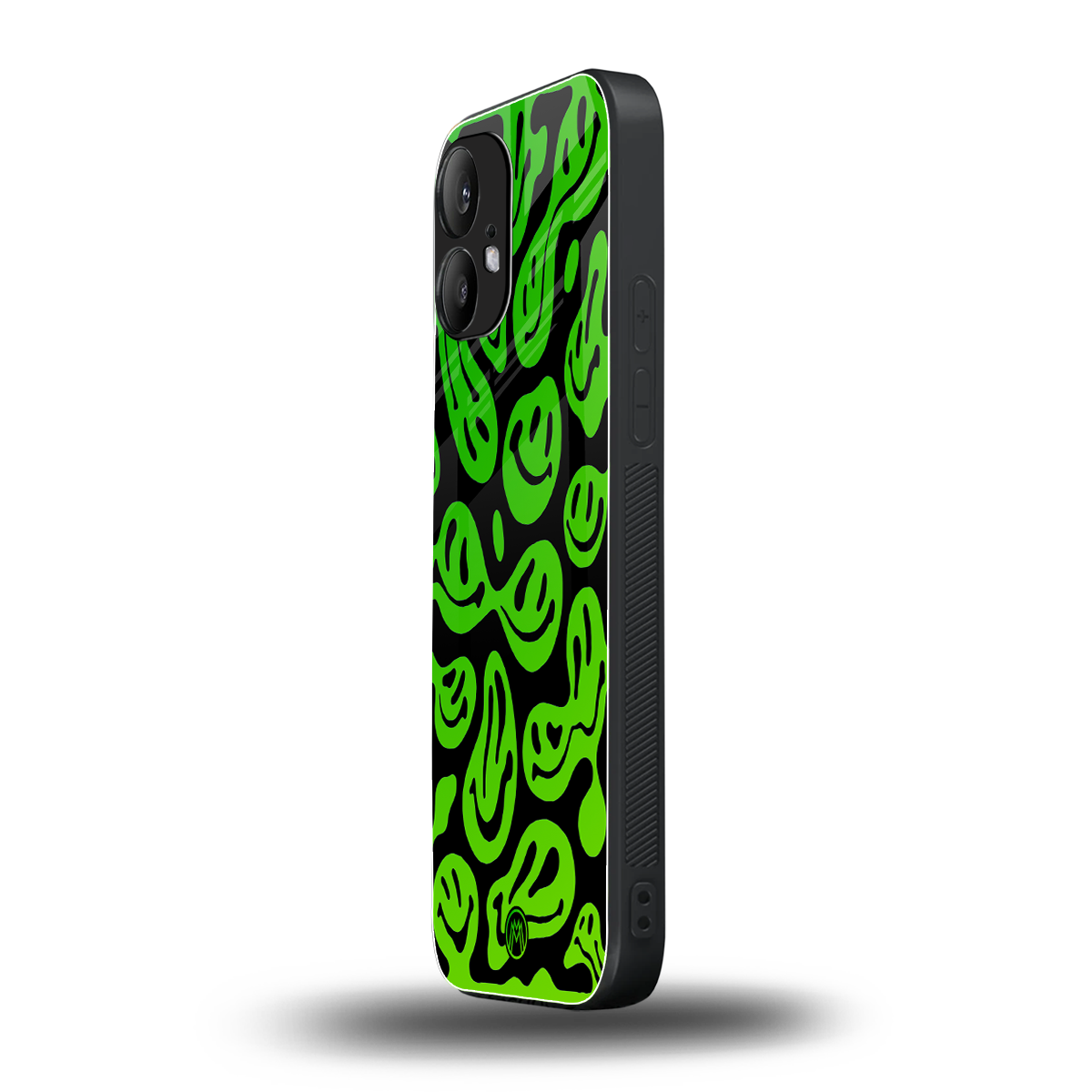 acid smiles neon green back phone cover | glass case for nothing phone 2