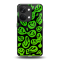 acid smiles neon green back phone cover | glass case for oneplus nord 3