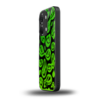 acid smiles neon green back phone cover | glass case for oneplus nord 3