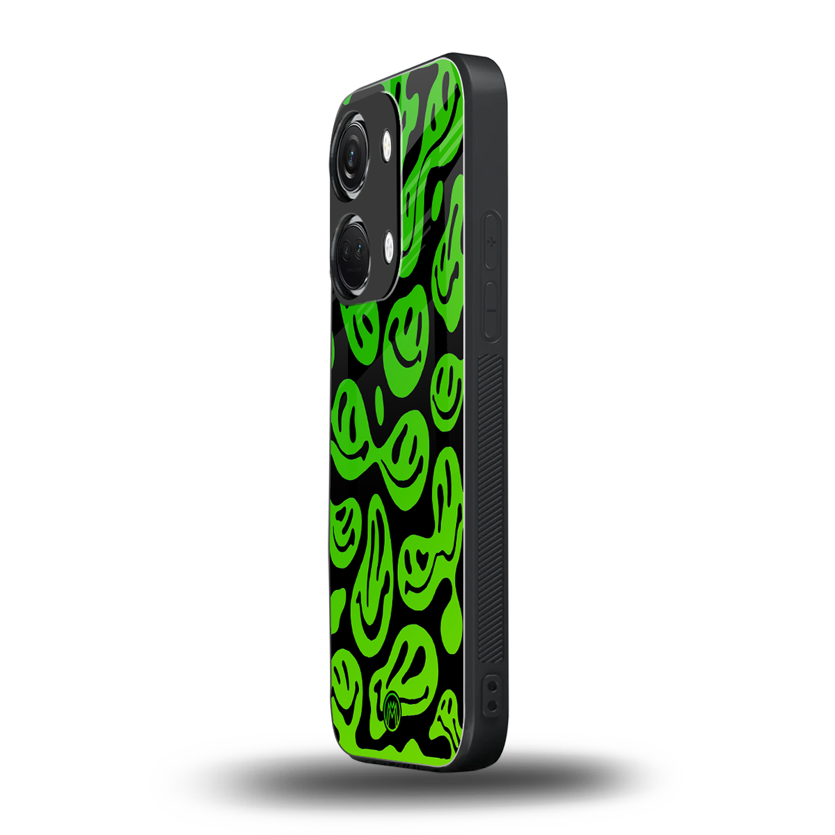 acid smiles neon green back phone cover | glass case for oneplus nord 3