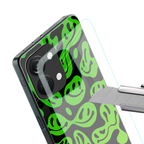 acid smiles neon green back phone cover | glass case for oneplus nord 3