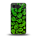 acid smiles neon green back phone cover | glass case for oneplus nord 4