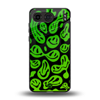 acid smiles neon green back phone cover | glass case for oneplus nord 4