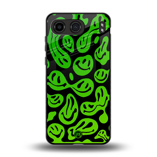 acid smiles neon green back phone cover | glass case for oneplus nord 4