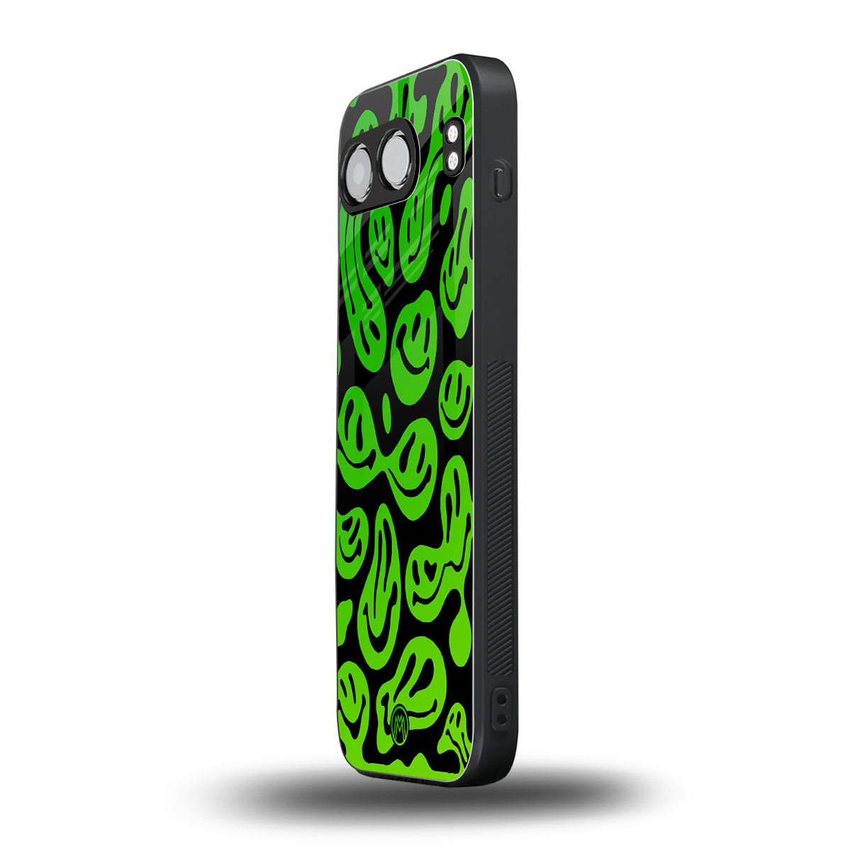acid smiles neon green back phone cover | glass case for oneplus nord 4