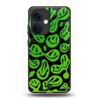 acid smiles neon green back phone cover | glass case for oneplus nord ce 3