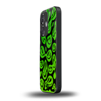 acid smiles neon green back phone cover | glass case for oneplus nord ce 3