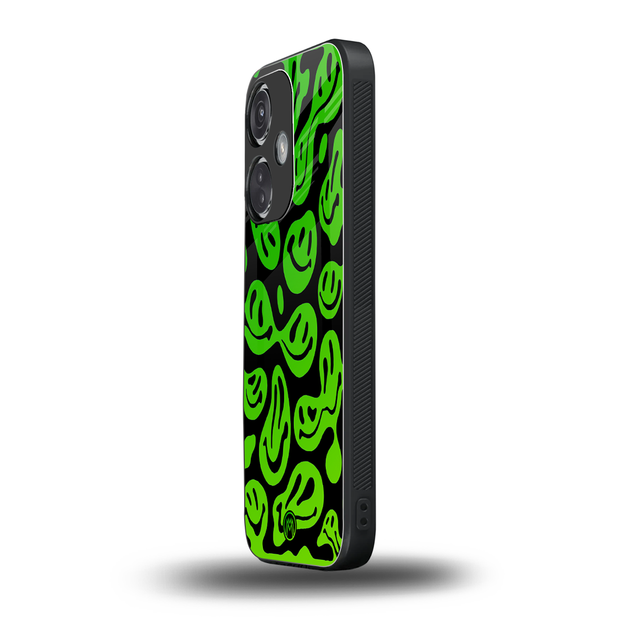 acid smiles neon green back phone cover | glass case for oneplus nord ce 3