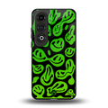 acid smiles neon green back phone cover | glass case for oneplus nord ce 4