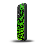 acid smiles neon green back phone cover | glass case for oneplus nord ce 4