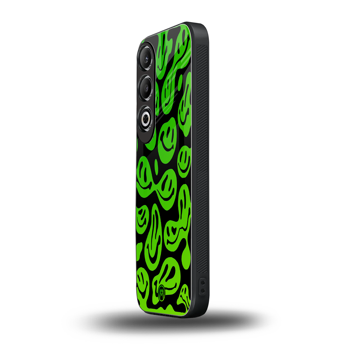 acid smiles neon green back phone cover | glass case for oneplus nord ce 4