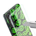 acid smiles neon green back phone cover | glass case for oneplus nord ce 4