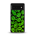 acid smiles neon green back phone cover | glass case for Google Pixel 6A