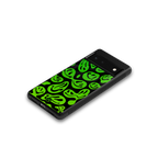 acid smiles neon green back phone cover | glass case for Google Pixel 6A
