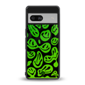 acid smiles neon green back phone cover | glass case for Google Pixel 7