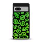 acid smiles neon green back phone cover | glass case for Google Pixel 7