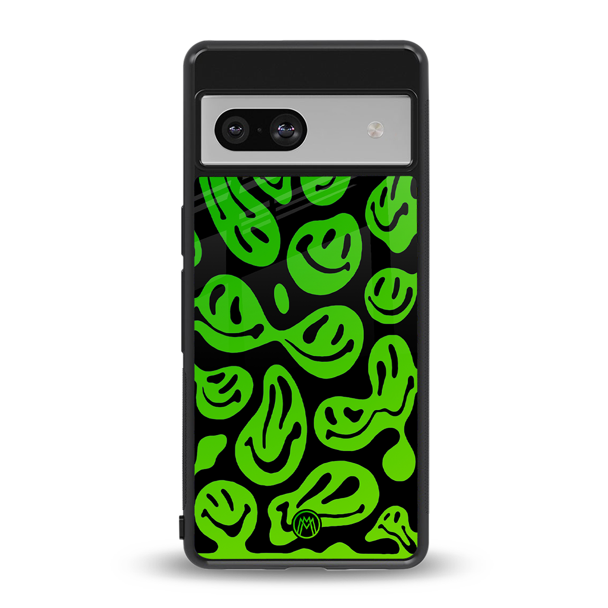acid smiles neon green back phone cover | glass case for Google Pixel 7