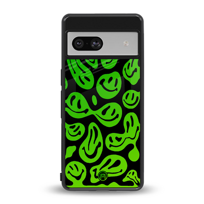 acid smiles neon green back phone cover | glass case for Google Pixel 7