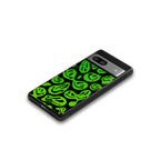 acid smiles neon green back phone cover | glass case for Google Pixel 7