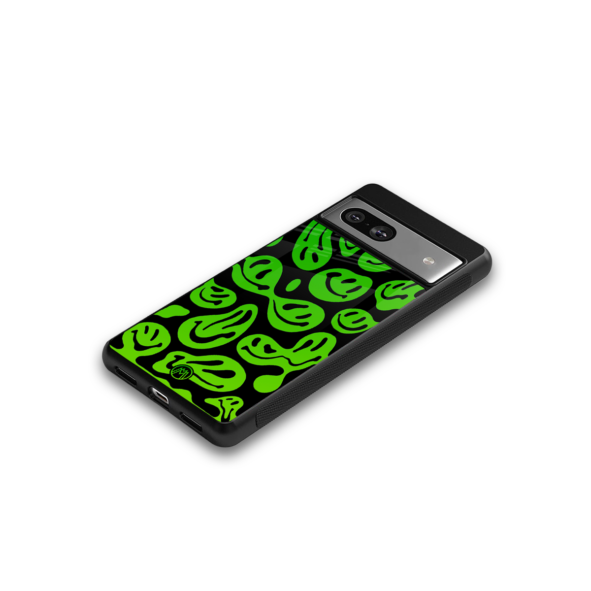 acid smiles neon green back phone cover | glass case for Google Pixel 7
