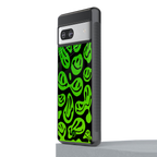 acid smiles neon green back phone cover | glass case for Google Pixel 7