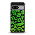 acid smiles neon green back phone cover | glass case for Google Pixel 8