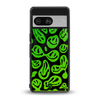 acid smiles neon green back phone cover | glass case for Google Pixel 8
