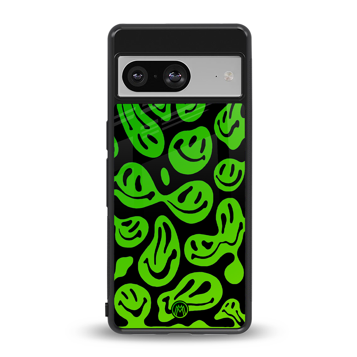 acid smiles neon green back phone cover | glass case for Google Pixel 8