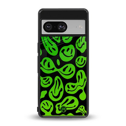 acid smiles neon green back phone cover | glass case for Google Pixel 8