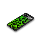 acid smiles neon green back phone cover | glass case for Google Pixel 8