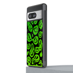 acid smiles neon green back phone cover | glass case for Google Pixel 8