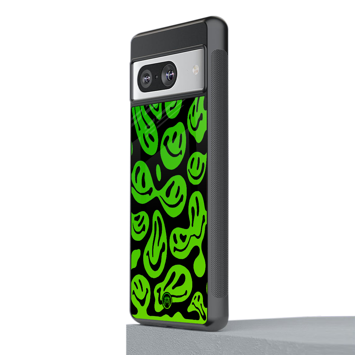acid smiles neon green back phone cover | glass case for Google Pixel 8