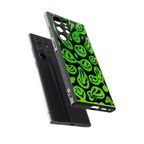 acid smiles neon green back phone cover | glass case for samsung galaxy s24 ultra