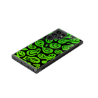 acid smiles neon green back phone cover | glass case for samsung galaxy s24 ultra