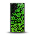 acid smiles neon green back phone cover | glass case for samsung galaxy s25 ultra
