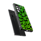 acid smiles neon green back phone cover | glass case for samsung galaxy s25 ultra