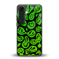acid smiles neon green back phone cover | glass case for samsung galaxy s25 plus