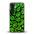 acid smiles neon green back phone cover | glass case for samsung galaxy s25 plus