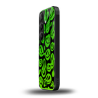 acid smiles neon green back phone cover | glass case for samsung galaxy s25 plus