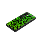 acid smiles neon green back phone cover | glass case for samsung galaxy s23