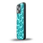 acid smiles turquoise edition back phone cover | glass case for iphone 13 pro max
