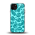 acid smiles turquoise edition back phone cover | glass case for iphone 13