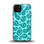 acid smiles turquoise edition back phone cover | glass case for iphone 13