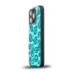 acid smiles turquoise edition back phone cover | glass case for iphone 15 pro