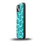 acid smiles turquoise edition back phone cover | glass case for iphone 14