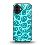 acid smiles turquoise edition back phone cover | glass case for iphone 16