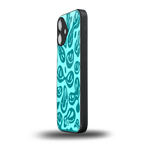 acid smiles turquoise edition back phone cover | glass case for iphone 16