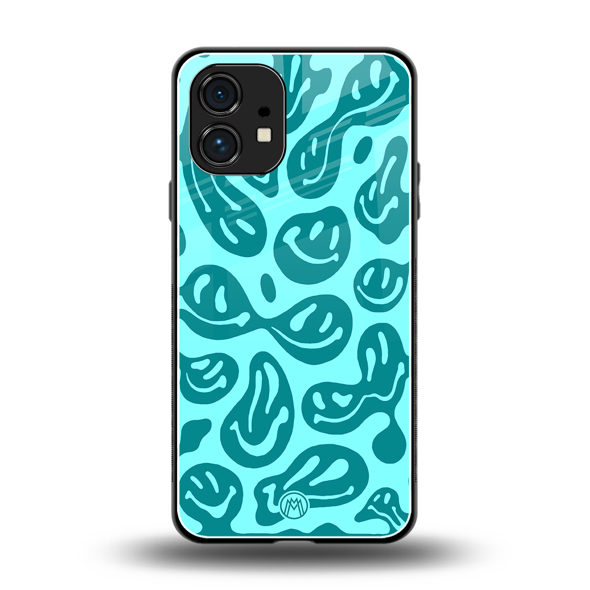 acid smiles turquoise edition back phone cover | glass case for nothing phone 1